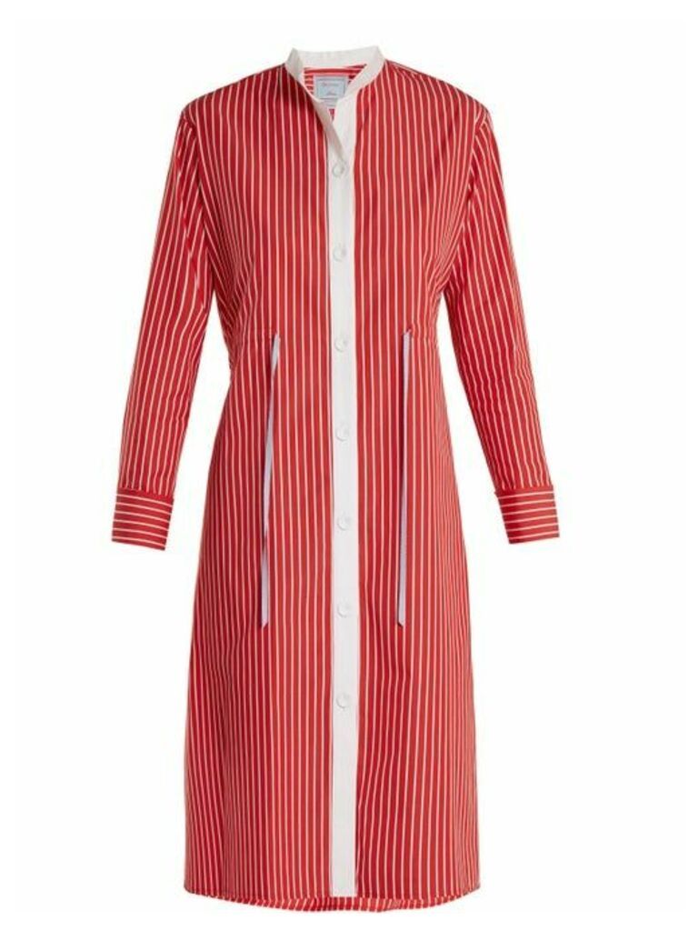 Dovima Paris - Frankie Striped Cotton-poplin Shirtdress - Womens - Red Multi