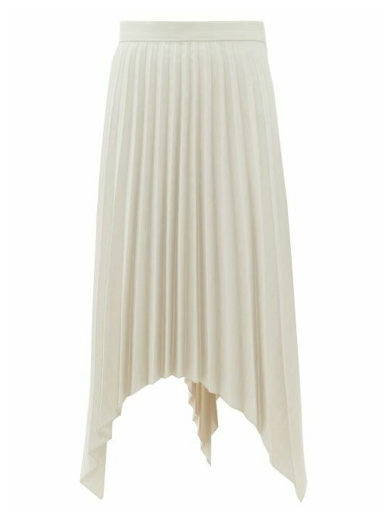 Acne Studios - Ilsie Pleated Asymmetric Wool-blend Skirt - Womens - White Multi
