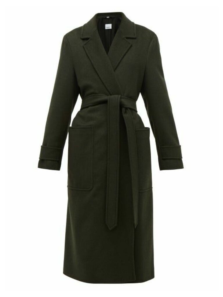 Burberry - Sherringham Belted Cashmere Coat - Womens - Dark Green