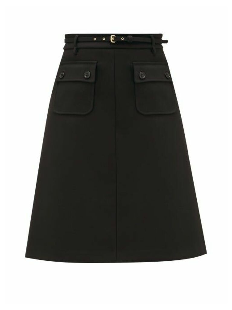 REDValentino - A-line Patch-pocket Twill Skirt - Womens - Black