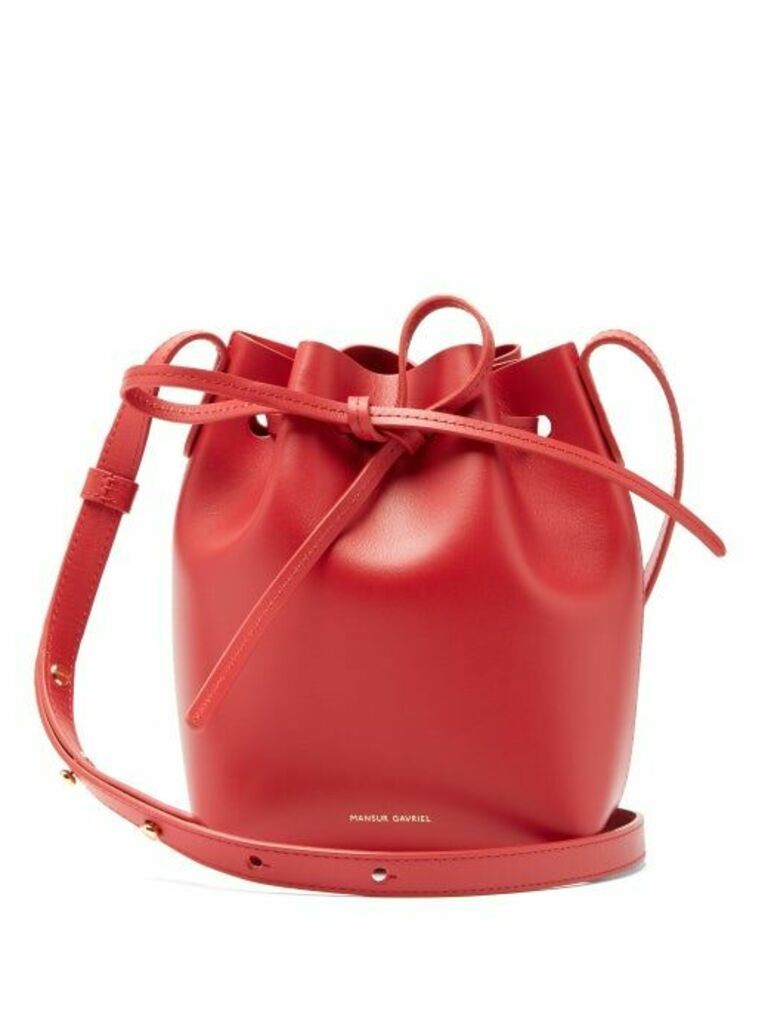 Mansur Gavriel - Red-lined Mini Mini Leather Bucket Bag - Womens - Red