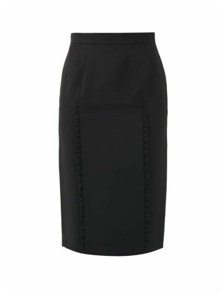 No. 21 - Ruffle-trimmed Crepe Pencil Skirt - Womens - Black