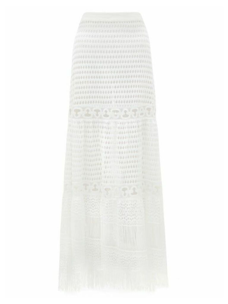 Zeus + Dione - Ianeira Crochet-cotton Midi Skirt - Womens - White