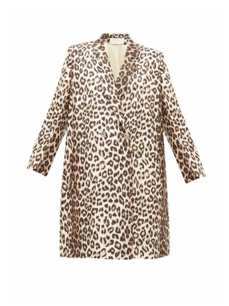La Prestic Ouiston - Charles Leopard-print Silk-twill Coat - Womens - Leopard