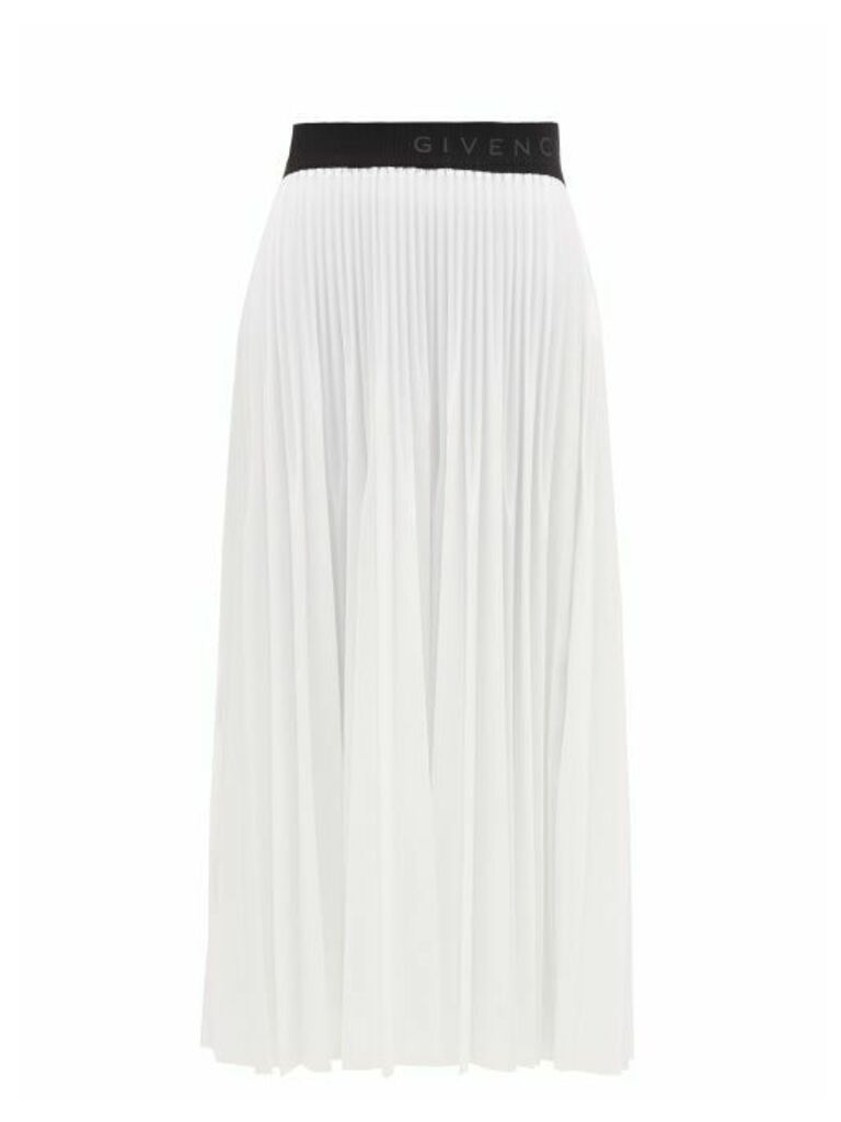 Givenchy - Lacquered Pleated-gauze Midi Skirt - Womens - White