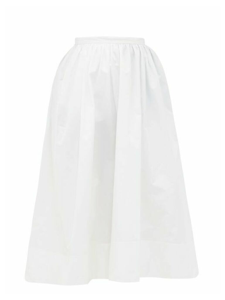 Jil Sander - High-rise Organic Cotton-poplin Midi Skirt - Womens - White