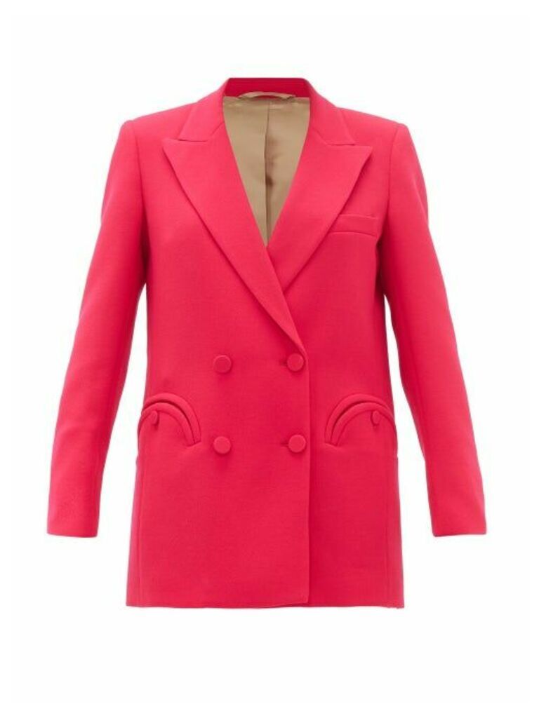 Blazé Milano - Cool & Easy Double-breasted Wool-crepe Blazer - Womens - Pink