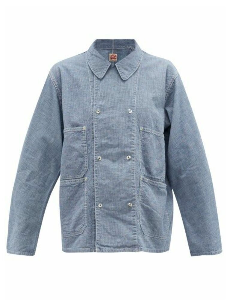 Chimala - Double-breasted Cotton Jacket - Womens - Light Blue