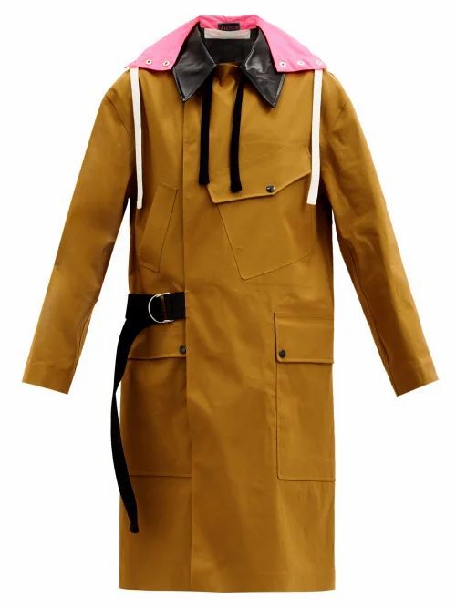 Ryder Reversible Hooded Gabardine Raincoat - Womens - Khaki Multi