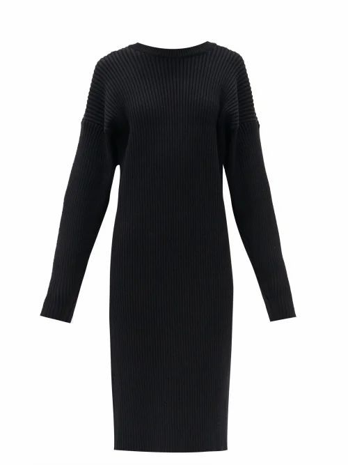 Open-back Ribbed-knit Sweater Dress - Womens - Black