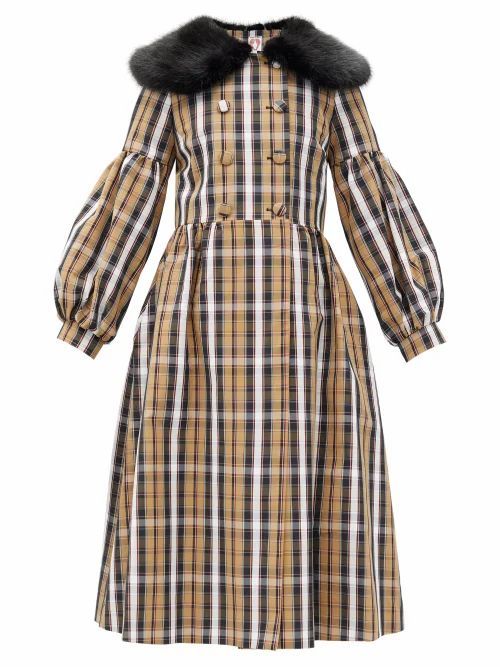 Jacques Upcycled Check Faux Fur-trimmed Coat - Womens - Multi