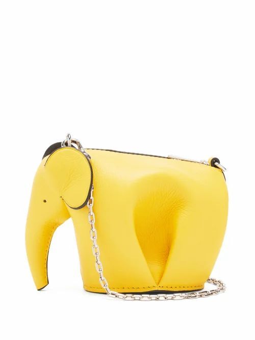 Elephant Leather Mini Crossbody Pouch - Womens - Yellow