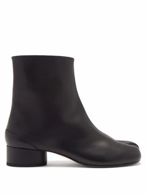 Maison Margiela - Tabi Split-toe Leather Ankle Boots - Womens - Black