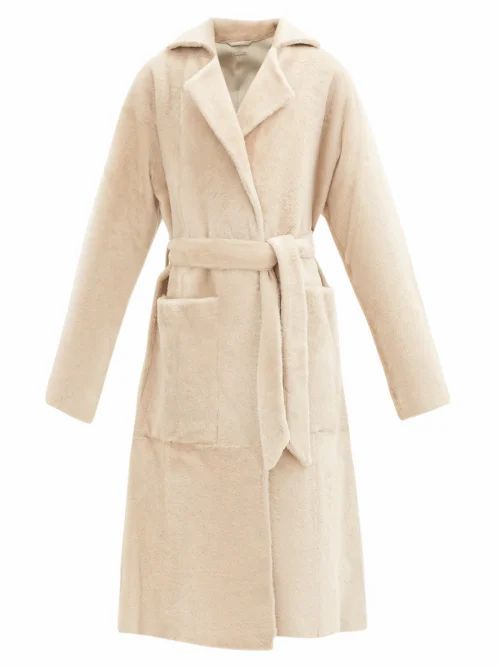 Collie Shearling Wrap Coat - Womens - Cream