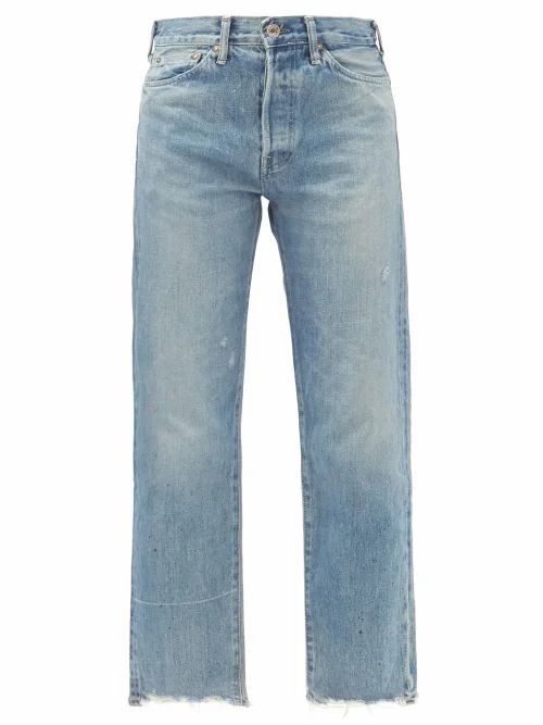 Cropped Selvedge-denim Straight-leg Jeans - Womens - Denim