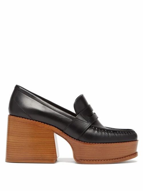 Gabriela Hearst - Augusta Leather Penny Loafers - Womens - Black