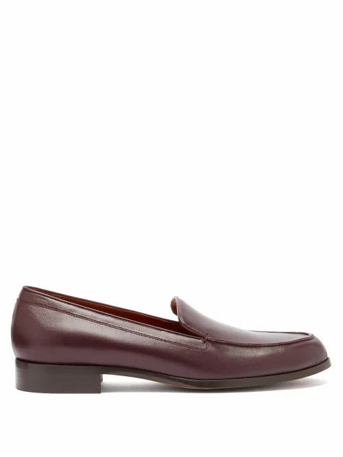 Emme Parsons - Danielle Smooth-leather Loafers - Womens - Burgundy