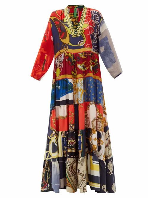 Rianna + Nina - Patchwork Vintage-silk Maxi Dress - Womens - Multi