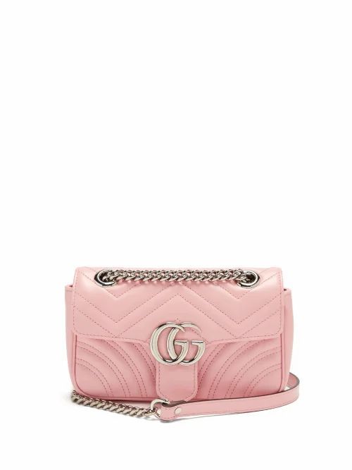 Gucci - GG Marmont Mini Quilted-leather Cross-body Bag - Womens - Pink