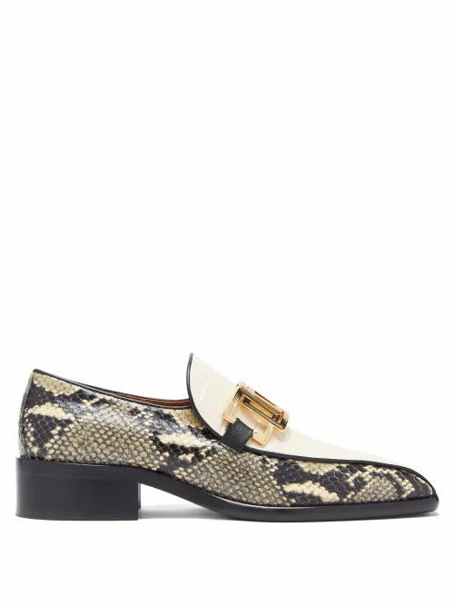 Marni - Linked Snake & Croc-effect Leather Loafers - Womens - White