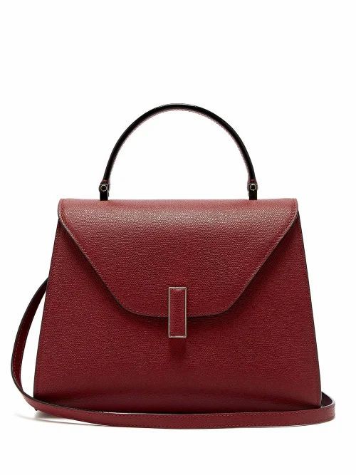 Valextra - Iside Medium Grained-leather Bag - Womens - Burgundy