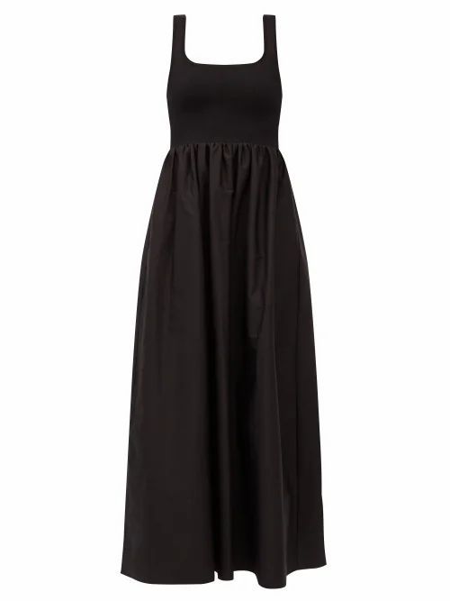 The Knit And Cotton Maxi Dress - Womens - Black