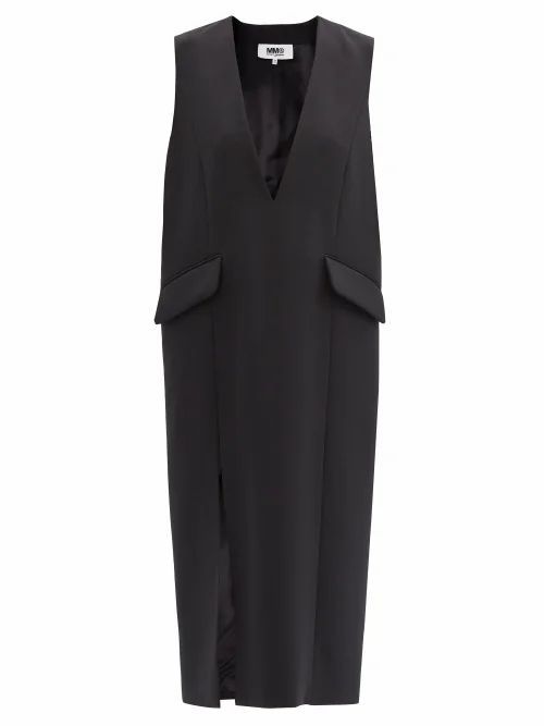Mm6 Maison Margiela - Sleeveless Twill Dress - Womens - Black