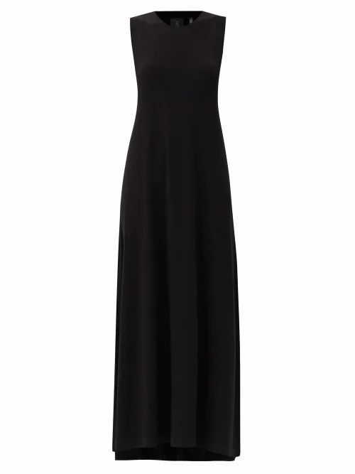 Round-neck Jersey Maxi Swing Dress - Womens - Black