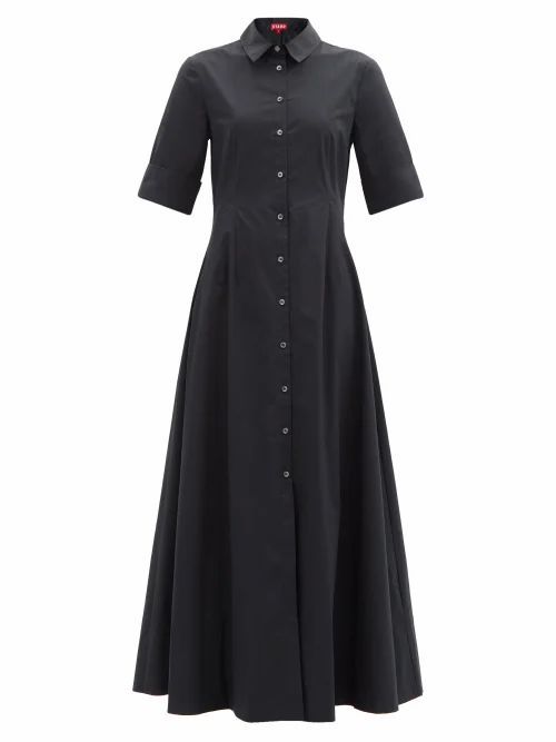Joan Buttoned Maxi Shirt Dress - Womens - Black