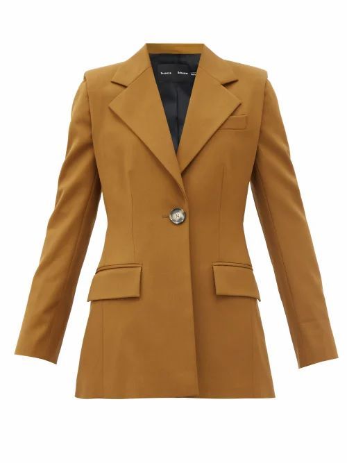 Proenza Schouler - Single-breasted Notched-lapel Wool-blend Blazer - Womens - Brown