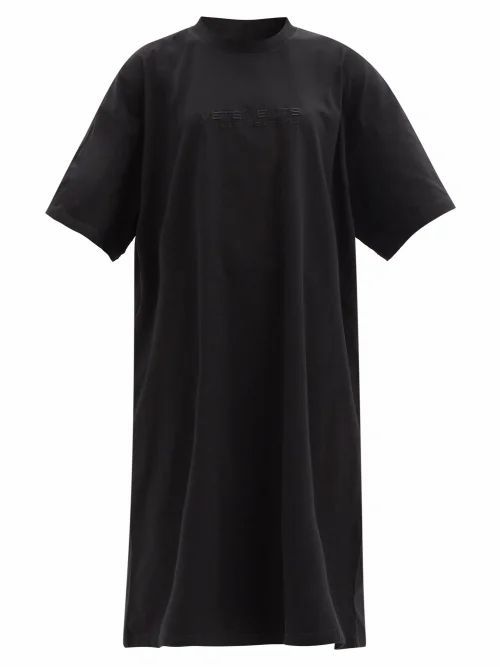 Haute Couture Logo Cotton-jersey T-shirt Dress - Womens - Black