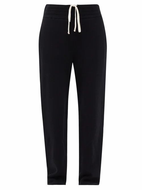 Cashmere Relaxed-leg Track Pants - Womens - Black