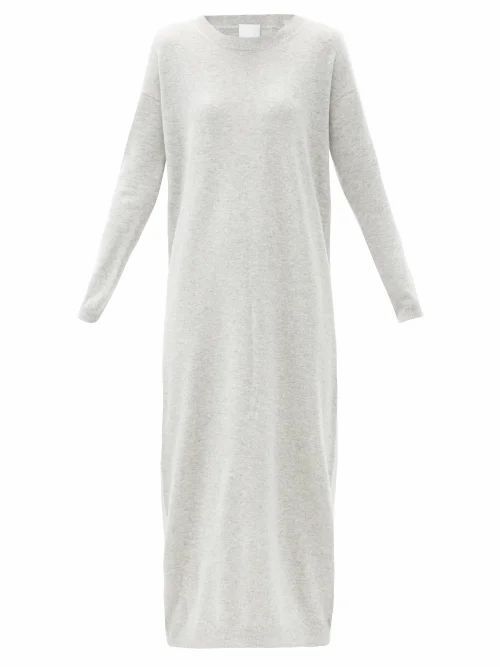 Allude - Cashmere Longline Dress - Womens - Light Grey