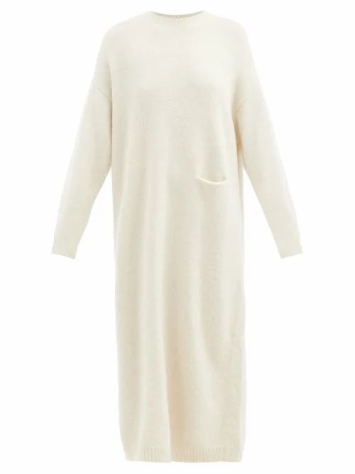 Lauren Manoogian - Slip-pocket Alpaca-blend Sweater Dress - Womens - White