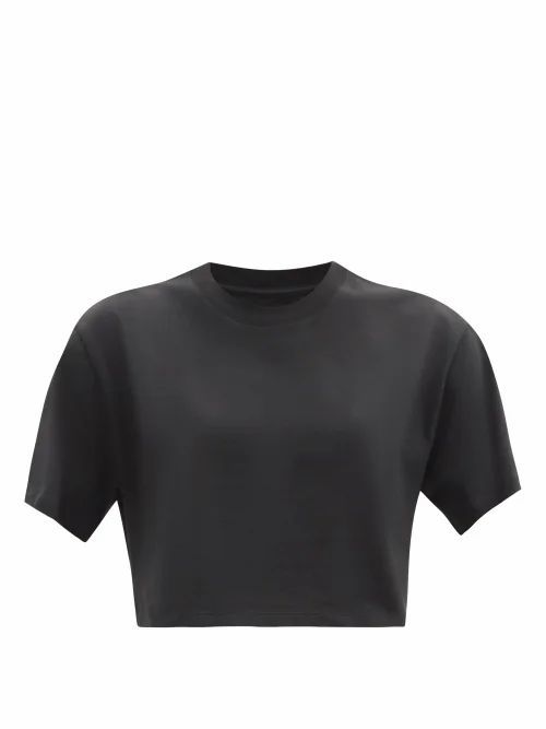 The Baby Cotton Cropped T-shirt - Womens - Black