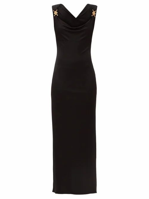 Cowl-neck Jersey Dress - Womens - Black