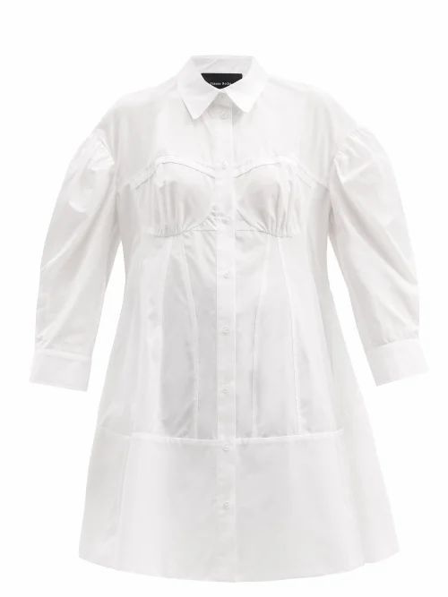 Simone Rocha - Corset Cotton-poplin Shirt Dress - Womens - White