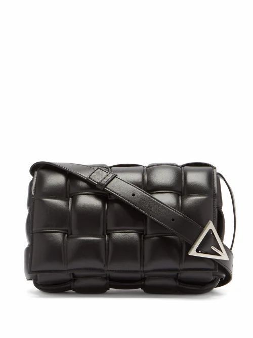 Bottega Veneta - Padded Cassette Intrecciato Leather Cross-body Bag - Womens - Black