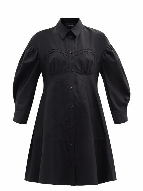 Simone Rocha - Corset Cotton-poplin Shirt Dress - Womens - Black