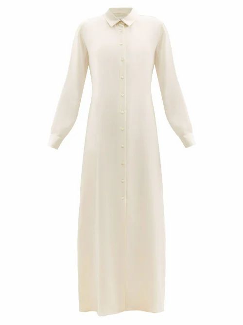 La Collection - Ramona Silk-crepe Shirt Dress - Womens - Ivory