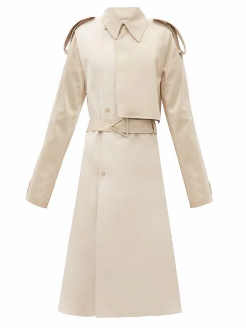 Belted Cotton-gabardine Trench Coat - Womens - Beige