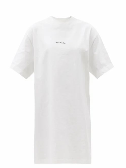 Acne Studios - Erin Logo-print Cotton-jersey T-shirt Dress - Womens - White