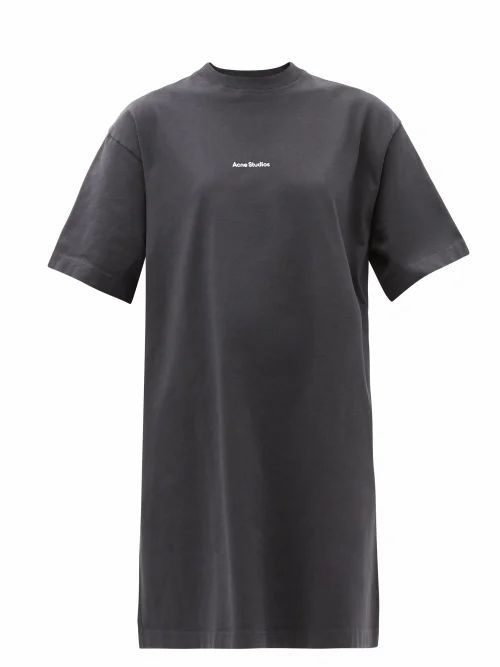 Acne Studios - Erin Logo-print Cotton-jersey T-shirt Dress - Womens - Black
