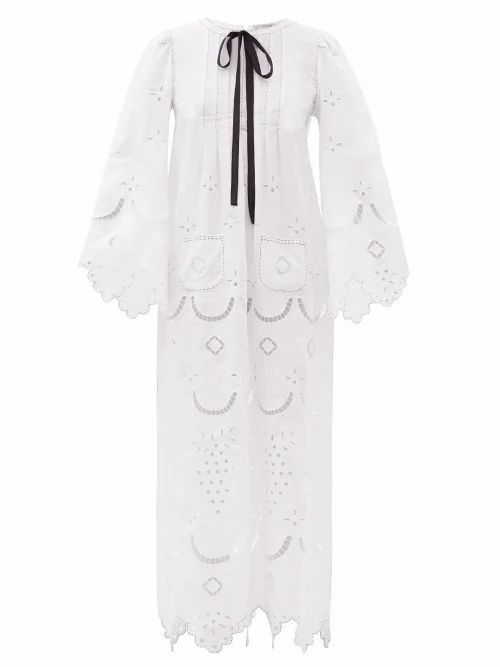 Vita Kin - Avalon Broderie-anglaise Linen Maxi Dress - Womens - White
