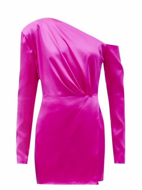 Gauge81 - Masuda One-shoulder Silk Mini Dress - Womens - Pink