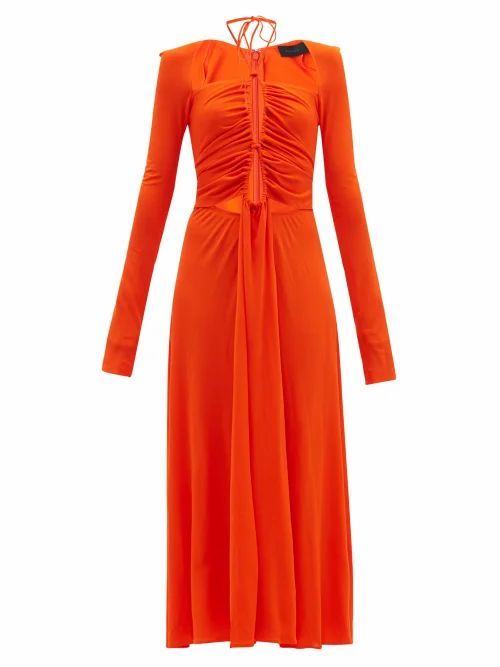 Proenza Schouler - Halterneck Cutout Jersey Dress - Womens - Orange