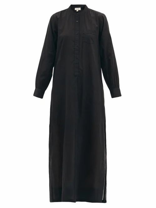 Sandra Galabeya Cotton-voile Shirt Dress - Womens - Black