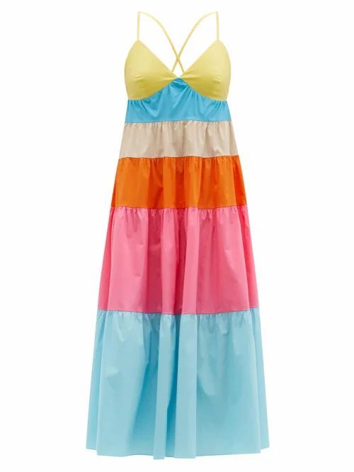 Staud - Cleo Tiered Cotton-blend Dress - Womens - Multi