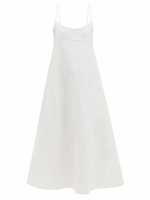 Totême - Panelled Twill Midi Dress - Womens - Ivory