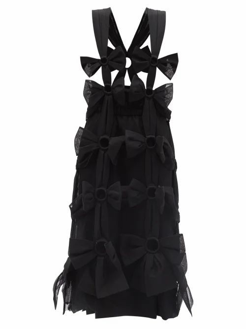 Noir Kei Ninomiya - Bow-tied Tulle-organza Dress - Womens - Black